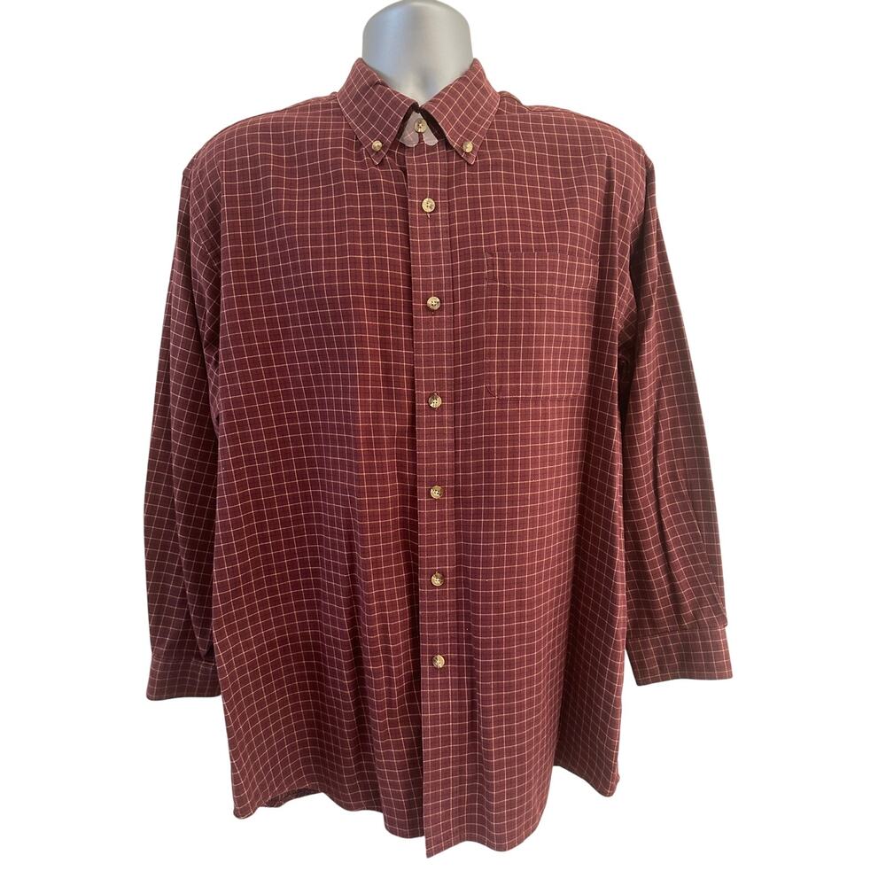 L L Bean Men's Large Wrinkle Free Kennebunk Sport LS Button-Down Traditional Fit